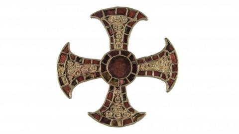 The Anglo Saxon cross found in an early Christian grave