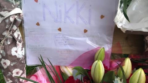 Floral tributes at the scene of Nicola's death