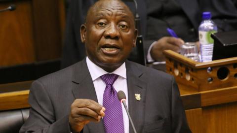 President Cyril Ramaphosa delivers his State of the Nation address at Parliament in Cape Town, South Africa, February 16, 2018