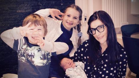 Lisa Foster with her three children