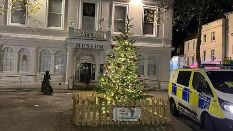 Christmas tree in Basingstoke town centre
