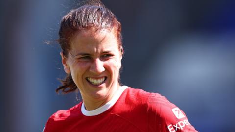 Liverpool captain Niamh Fahey pictured during the WSL match against Manchester United