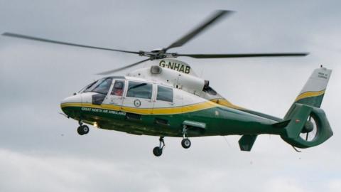 Library image of the Great North Air Ambulance helicopter in flight