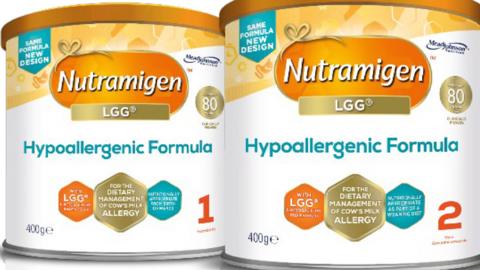 Picture of two tubs of Nutramigen formula.