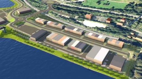 CGI of planned industrial and commercial development in Bowling