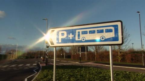 Sign for Yate Park and Ride