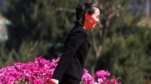 Kim Yo Jong, sister of North Korean leader Kim Jong Un, attends an opening ceremony of a newly constructed residential complex in Ryomyong street in Pyongyang, North Korea April 13, 2017.