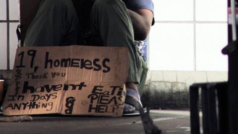 A homeless man