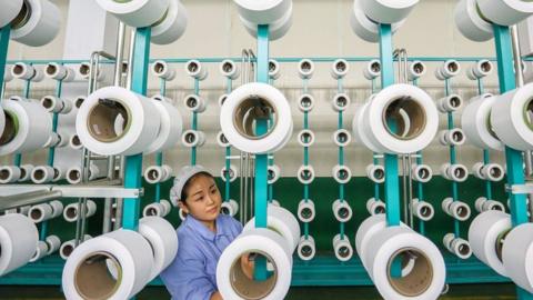 Chinese worker in factory