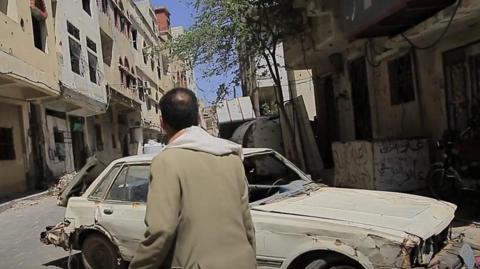 Footage obtained by the BBC gives a rare insight into life in the conflict-hit city of Taiz.