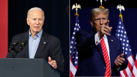 Composite of Joe Biden and Donald Trump