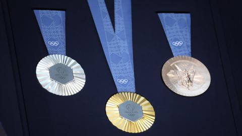 Gold, silver and bronze Olympic medals for Paris 2024