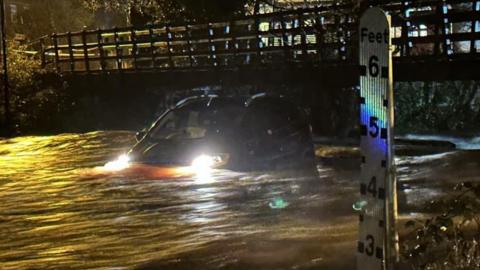 Car in high water in Ripon