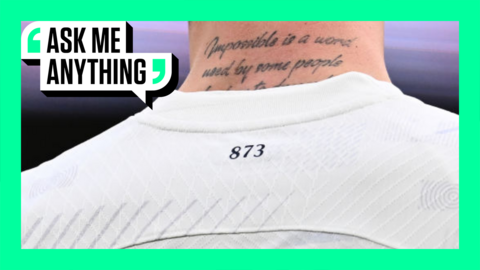 Back of Tottenham Hotspurs' James Maddison's shirt displaying his legacy number 873