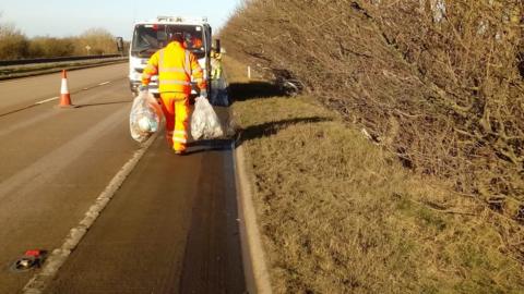 Street clean teams clearing A180