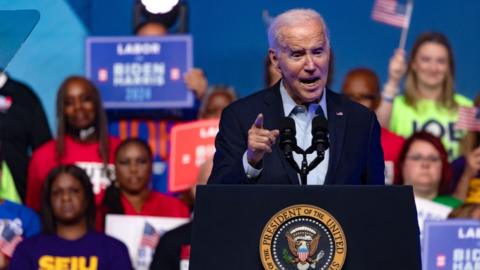 Joe Biden at a campaign rally