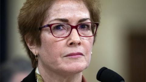 Former US ambassador to Ukraine, Marie Yovanovitch testifies during the impeachment inquiry into US President Trump, in Washington, DC, 15 November 2019