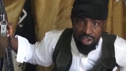 A screengrab taken on 24 March 2014 from a video obtained by AFP showing Boko Haram leader Abubakar Shekau