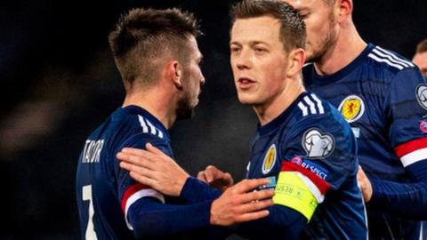 Scotland's Greg Taylor and Callum McGregor