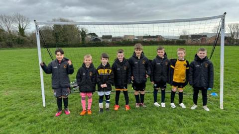Players from Team Carbeile's under-8s team