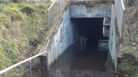 Flooded underpass