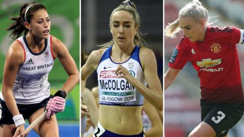 Sam Quek, Eilish McColgan and Alex Greenwood