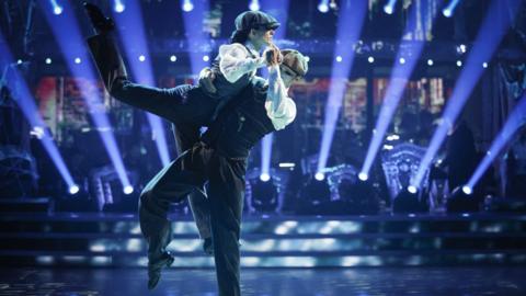 Karen Carney and Carlos Gu perform their Argentine tango