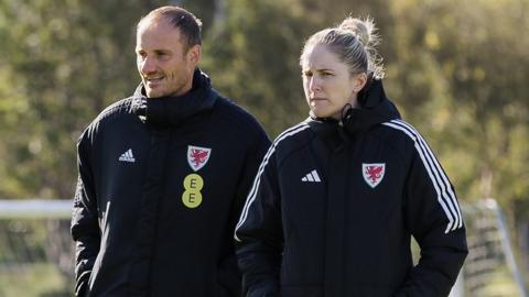 Wales Chief Football Officer David Adams and Wales Women's National Team Manager Gemma Grainger