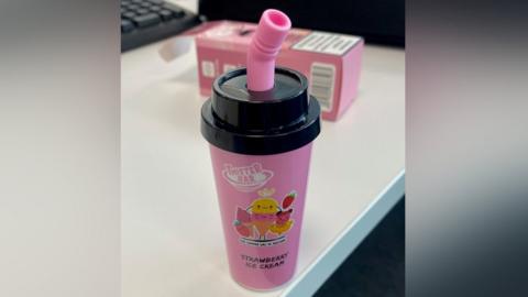 Illegal vape designed to look like a child's milkshake holder