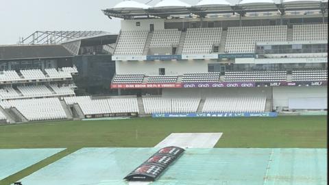 The covers remained on all day in Leeds at a wet Emerald Headingley