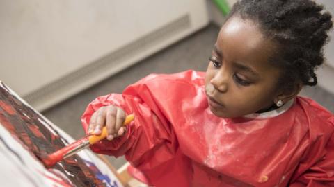 A child in one of the authority's new centres