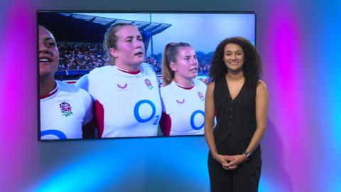 Nina on the Newsround set
