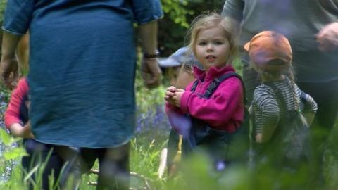 Children in their woodland nursery