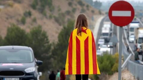 Catalan demonstrator near Barcelona, 3 October