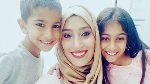 Rabiya Limbada with her children Muhammad and Hanaa