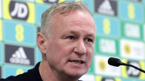 Michael O'Neill speaking at Wednesday's press conference