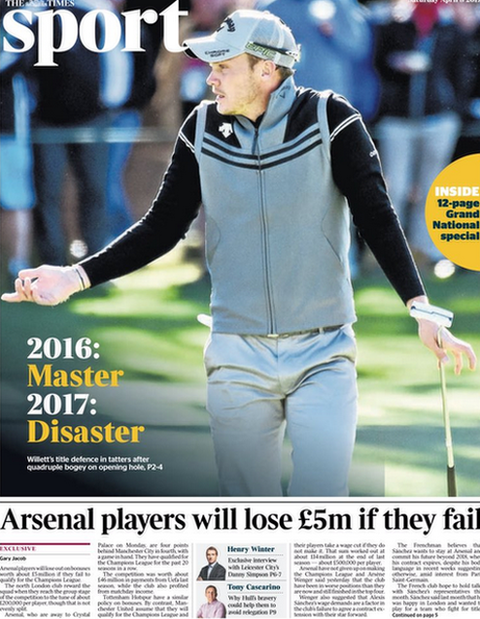 Saturday's Times sport section