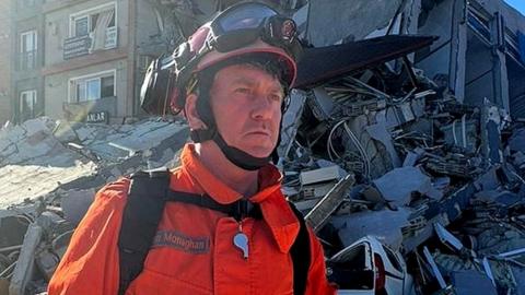 Firefighter John Monaghan in Turkey