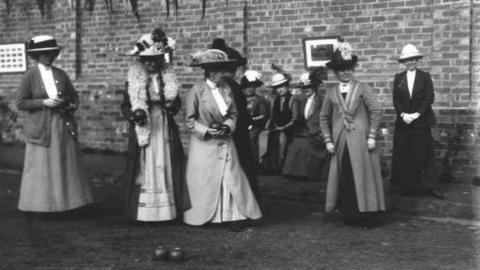 Ladies at the Bowling Club, New Beetwell Street, Chesterfield, c 1900