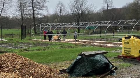 Volunteers at work at the Northern Roots site