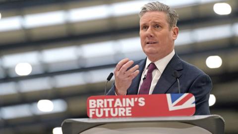 Labour leader Sir Keir Starmer gives a keynote speech marking the four-year anniversary of the 2019 election, at Silverstone Technology Park, near Milton Keynes,