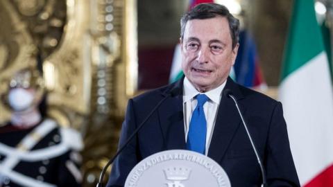 Former European Central Bank President Mario Draghi in Rome, Italy, 3 February 2021