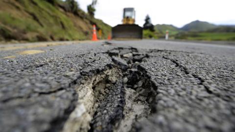 Crack in a tarmac road