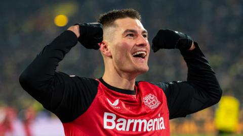 Bayer Leverkusen's Patrik Schick celebrates