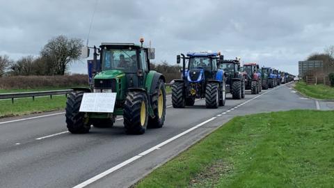 Go slow tractor protest