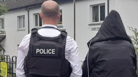 Police officers at scene of Derry shooting