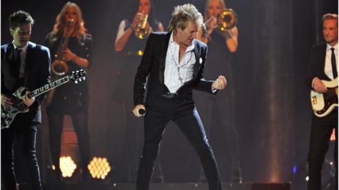 Rod Stewart performing