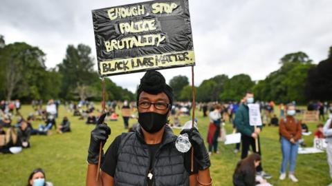 Protestors in Cardiff