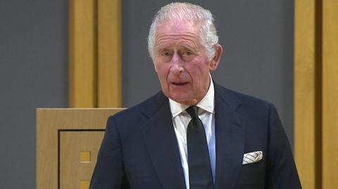 King Charles speaking in the Welsh Parliment,