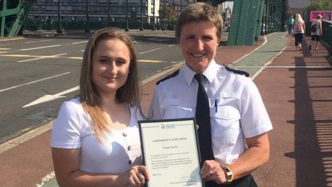 Paige Hunter and Northumbria Police Chief Superintendent Sarah Pitt